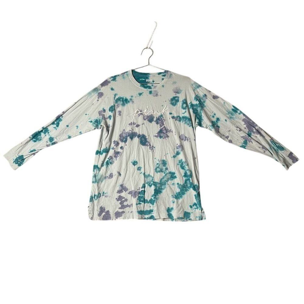 Victoria's Secret Pink Women's M Tie-Dye Long Sleeve Tee Multicolor Casual
